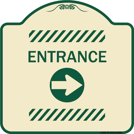 Signmission Flex Post Entrance with Right Arrow Decal for Flex Paddle Aluminum Sign, 18" L, 18" H, TG-1818-23959 A-DES-TG-1818-23959